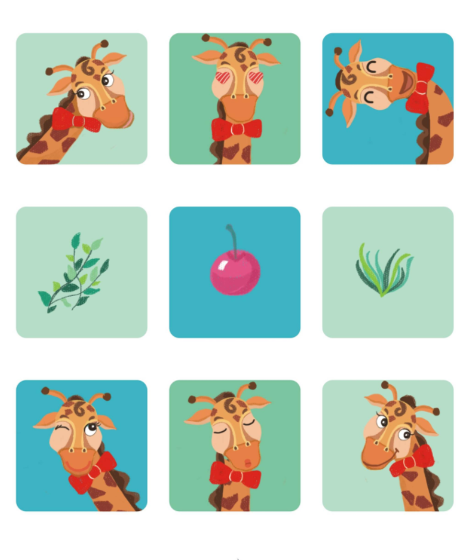 可爱扁平风不干胶贴纸