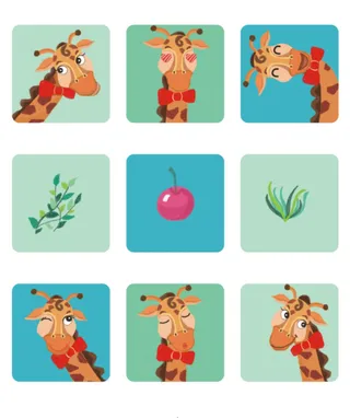 可爱扁平风不干胶贴纸