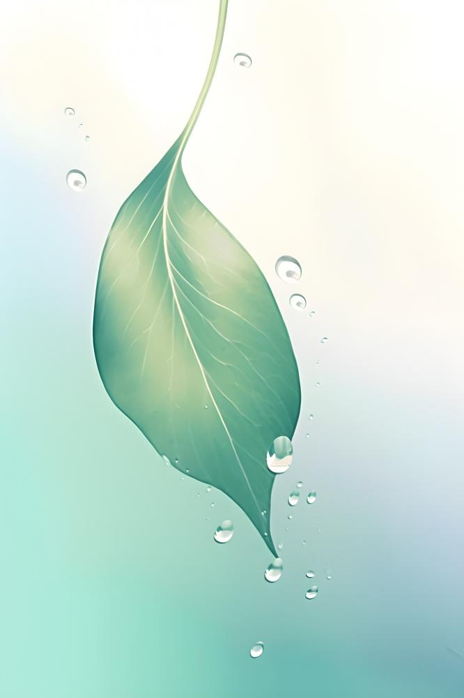 简约清新渐变黄绿色树叶纹理背景(2400x3600)