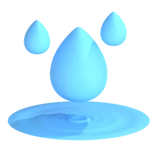 蓝色水滴卡通自然图标3Dpng素材