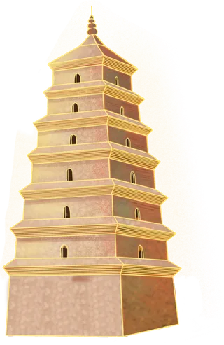 黄色塔素材免扣