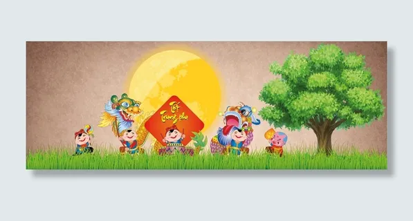 中秋节快乐儿童背景