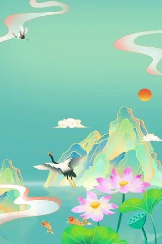 中式古典国潮来袭海报展板宣传背景图PSD设计PS模板素材