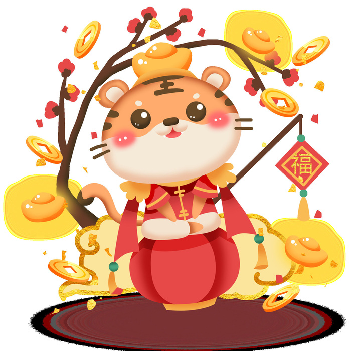 可爱2022年虎年吉祥物卡通形象新年海报元素AI矢量图PSD分层设计素材psd模版下载