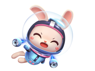 卡通太空萌萌兔子