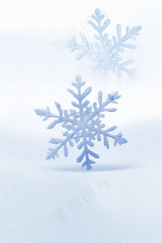 简约唯美雪花清新蓝白背景