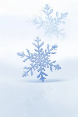 简约唯美雪花清新蓝白背景