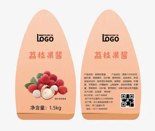荔枝水果不干胶标签贴纸