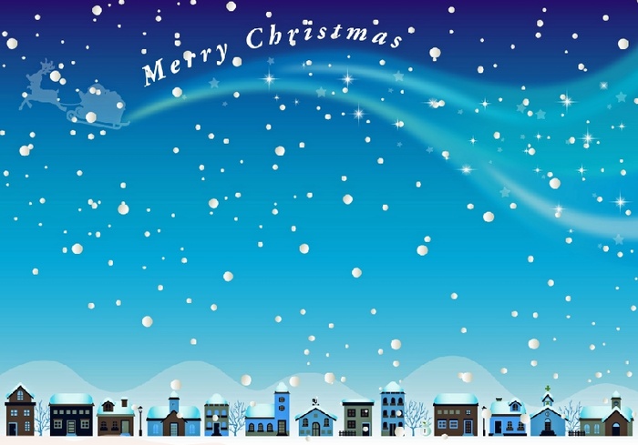 圣诞节雪花装饰风景