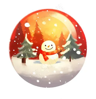 圣诞节球形圆形插画素材免抠
