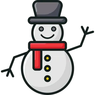 彩色雪人装饰元素