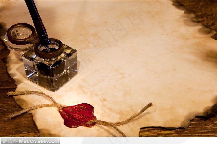 墨汁墨瓶笔复古牛皮纸