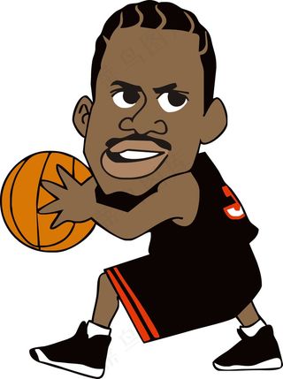 卡通打篮球贴纸