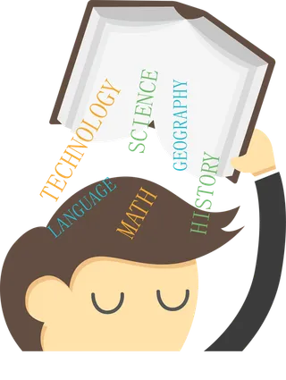 知识储备大脑卡通简笔少儿兴趣班