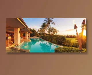 欧式别墅游泳池高清摄影图片