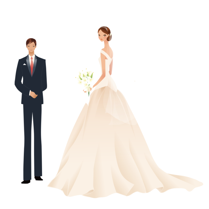 婚纱卡通人物婚礼白纱结婚婚纱摄影手绘