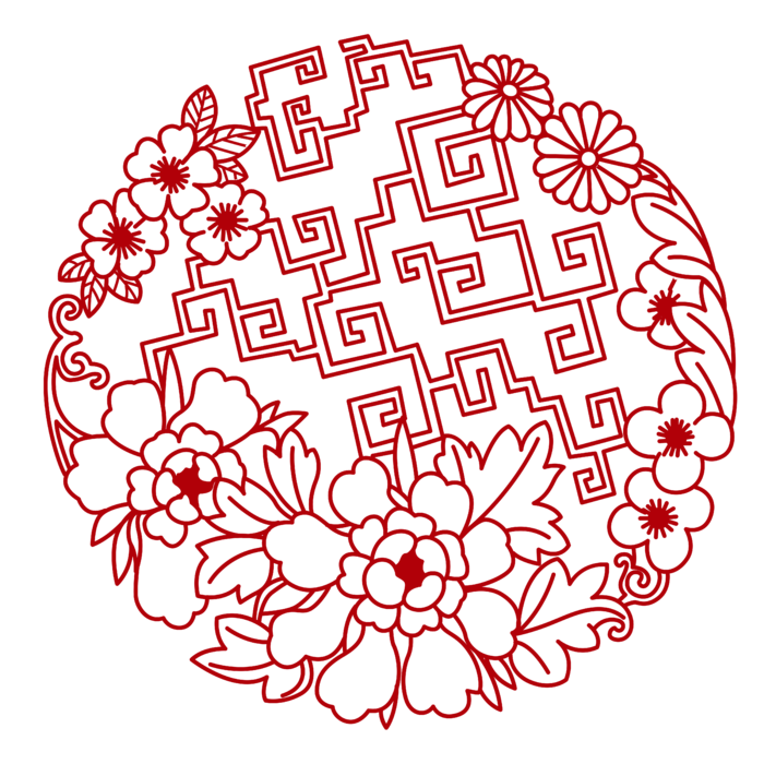 红色喜庆简约风传统吉祥纹样纹路纹理免扣PNG素材图片 (94)