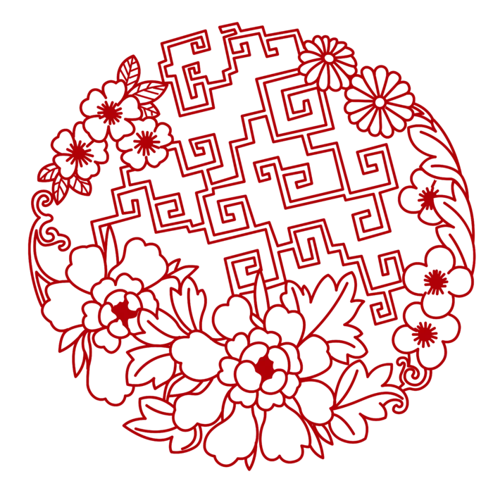 红色喜庆简约风传统吉祥纹样纹路纹理免扣PNG素材图片 (94)