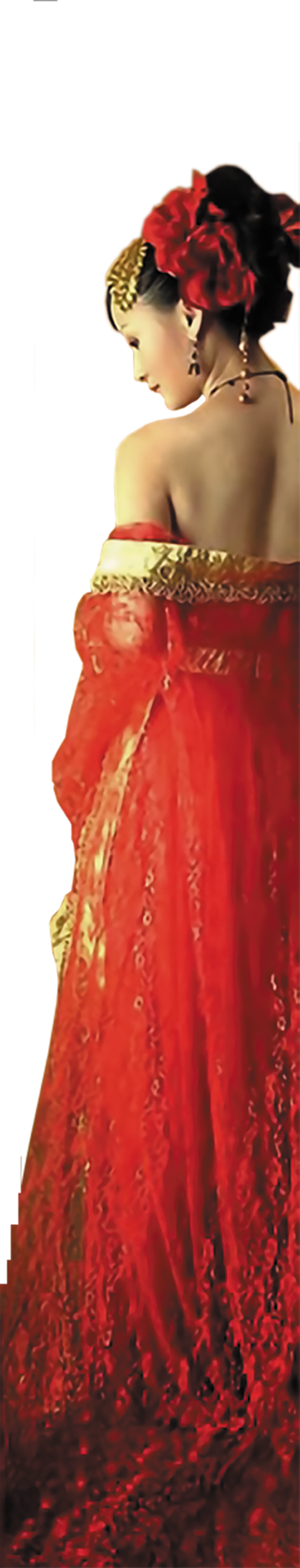 女半边背景古典元素传统