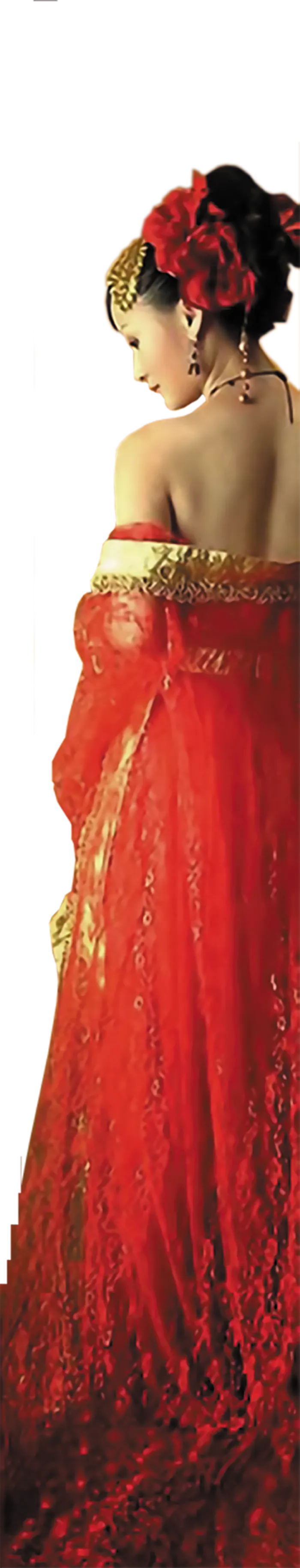 女半边背景古典元素传统