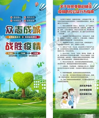 德尔塔病毒 疫情防控新冠肺炎疫苗健康海报x展板架psd设计cdr素材