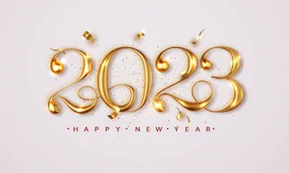 兔年2023年金色数字背景