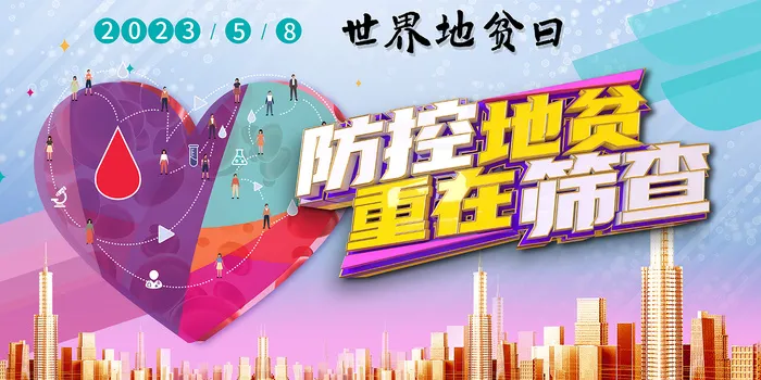 2023年世界地贫日主题宣传展板psd模版下载