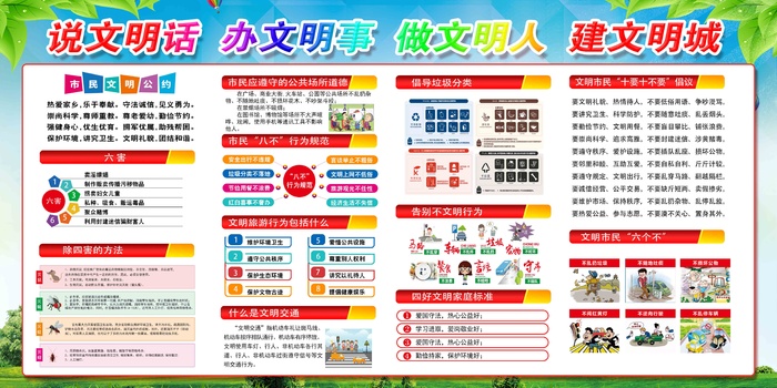创建文明城市宣传展板psd模版下载