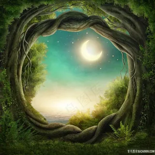 梦幻童话大树世界高清唯美风景图片素材
