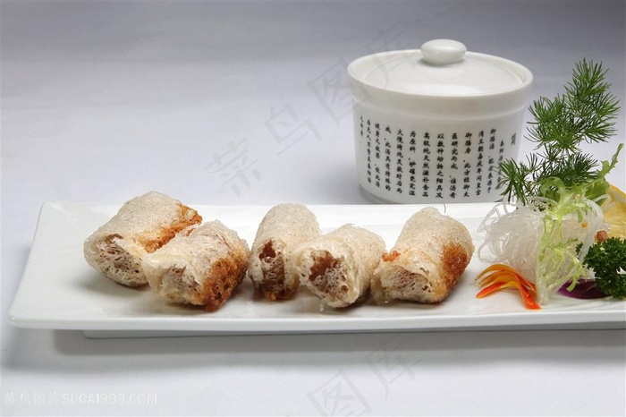 酥炸明虾卷的美食图片