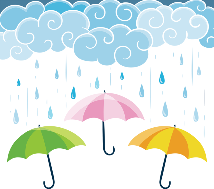 下雨打伞卡通