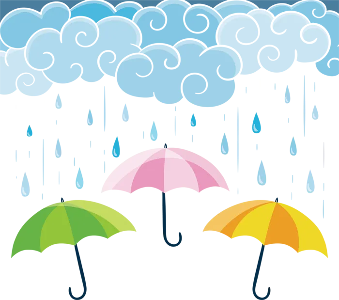 下雨打伞卡通