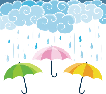 下雨打伞卡通