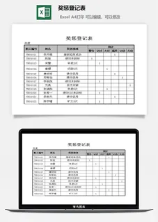 奖惩登记表excel模板