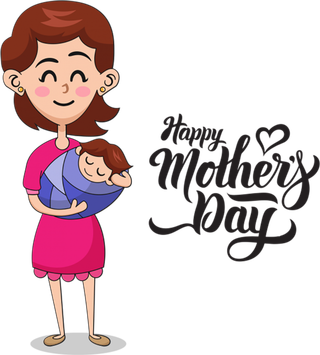 母亲节母亲卡通素材