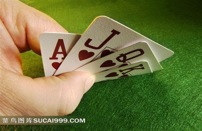 翻扑克牌摄影素材