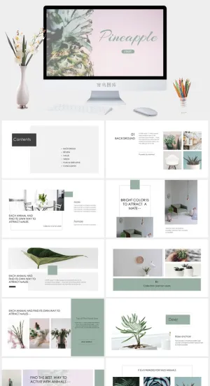 森系 清新 工作总结 PPT模板预览图