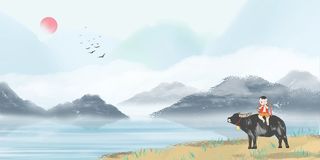 中国复古国风国潮清明节青团插画海报背景春季踏青春游psd素材图