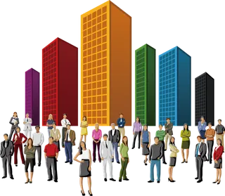 彩色矢量卡通商务团队人物 免抠