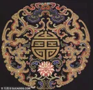 黑色背景国风古代龙凤刺绣中国风图片素材