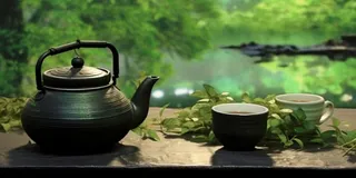 茶壶植物自然意境背景