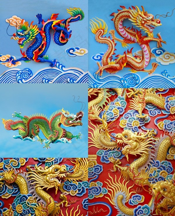 中国龙雕塑图