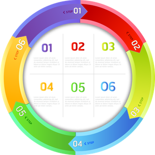 线条箭头简笔彩色弧形线
