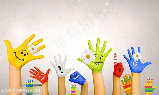 手势彩绘标识高清