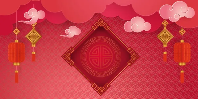 2022虎年新年春节卡通模板喜庆节日背景