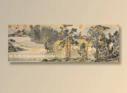 山水茅草屋古画 山水茅草屋古画