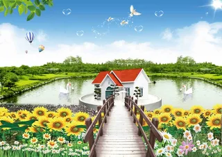 田园风景照相背景
