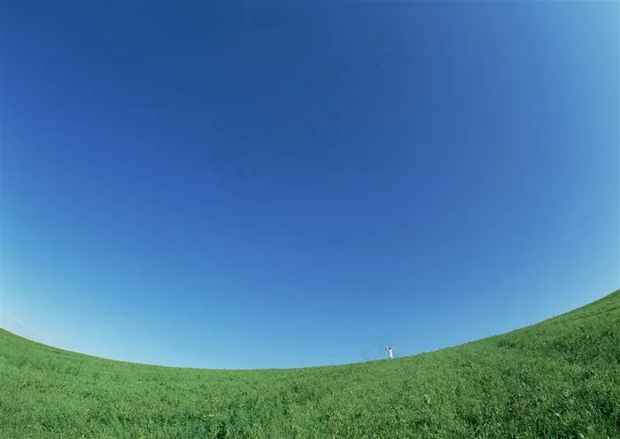 湛蓝色的天空白云摄影图片