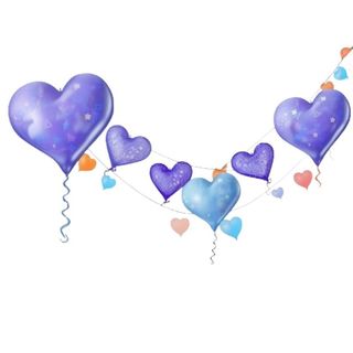 彩旗气球装饰彩色免抠