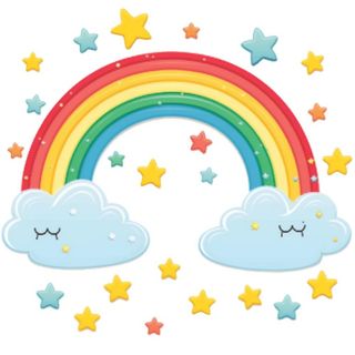 彩虹星星云朵免抠